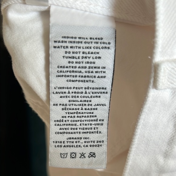 J Brand High Rise White Button Billey Jean Shorts with Frayed Hem - Picture 4 of 7